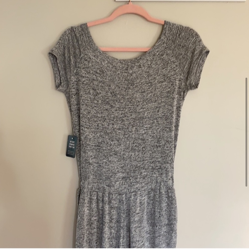 Express Off the Shoulder Heathered Lounge Jumpsuit - Picture 6 of 7